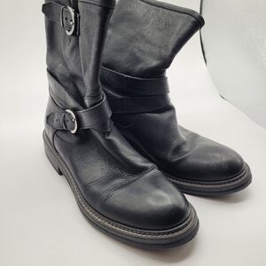 Classic Black Leather Combat Boots